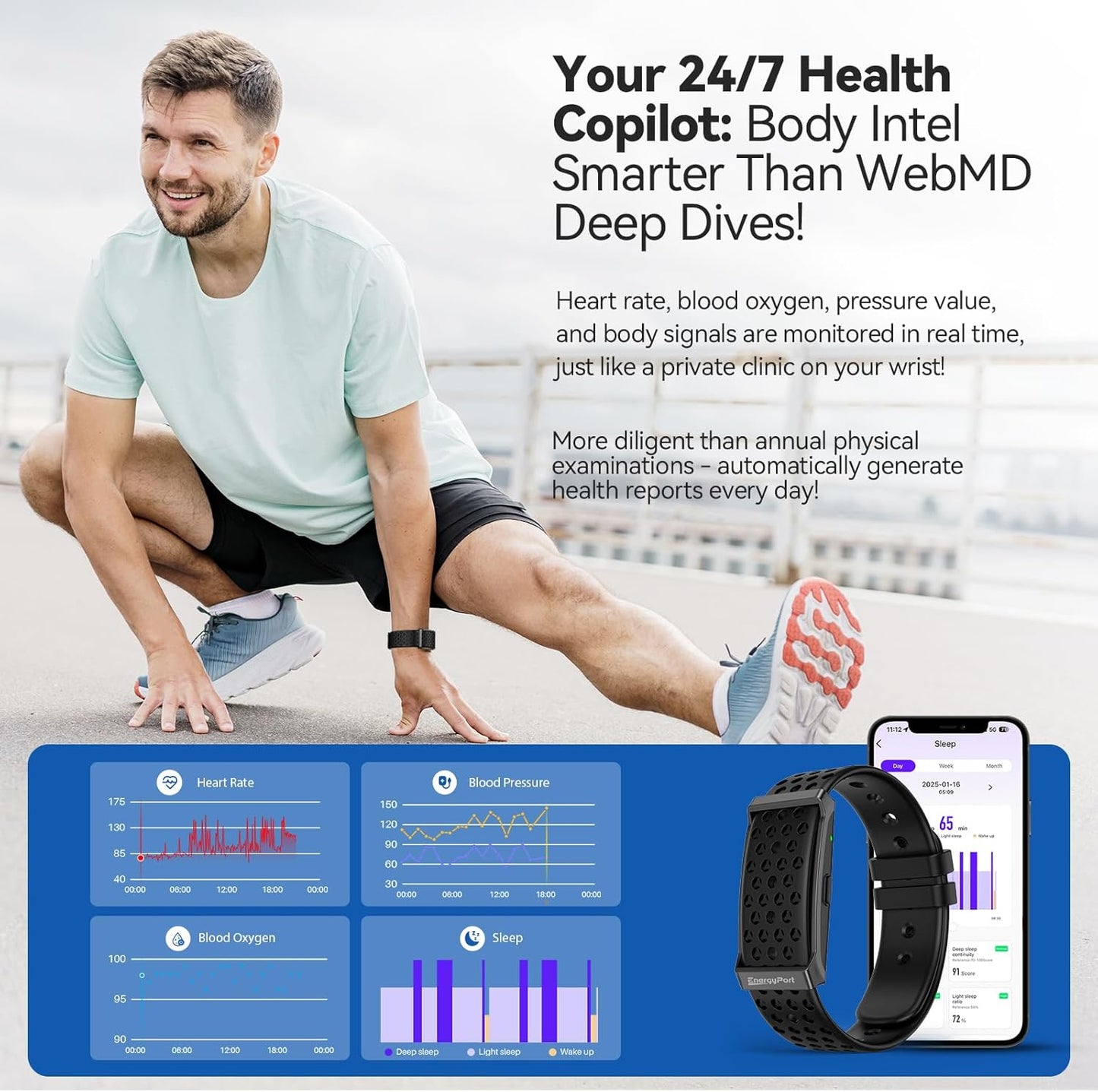 Smart Wearable Activity & Fitness Tracker Band (Men & Women)