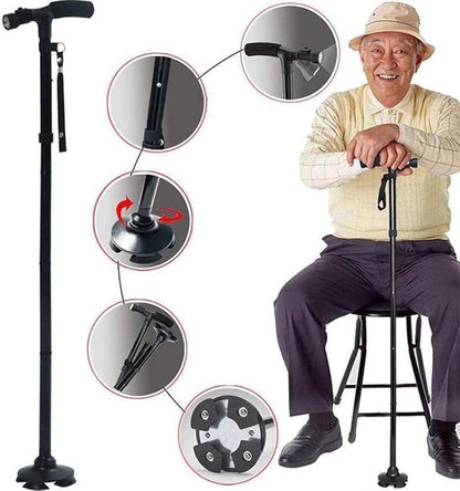 Folding Walking Stick with LED Light