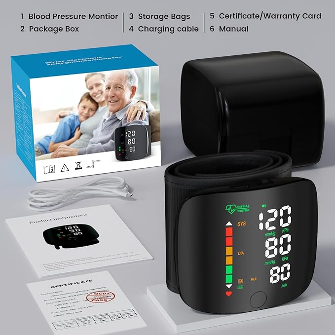 Smart Wrist BP Monitor LED Display