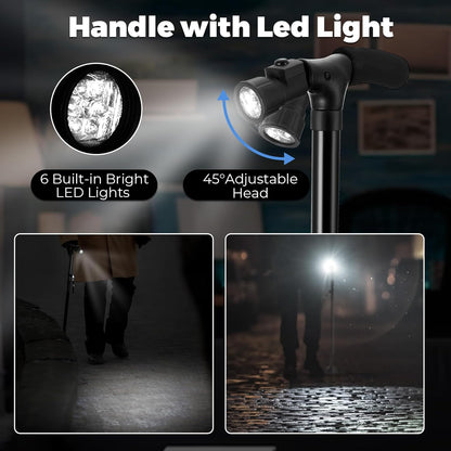 Folding Walking Stick with LED Light