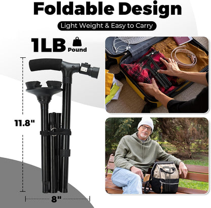Folding Walking Stick with LED Light